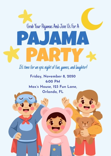 Free DIY Chilren's Sleepover Invitation Template to Edit Online