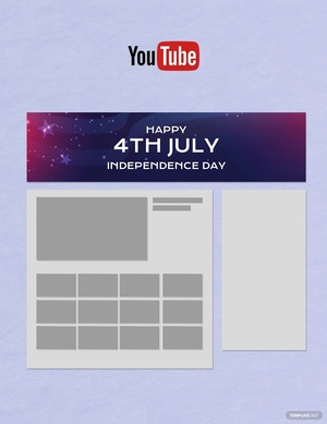 4th of July YouTube Channel Cover Template