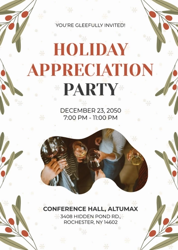 Free Creative Holiday Appreciation Invitation Template to Edit Online
