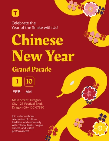 Free Snake Year Flyer Template to Edit Online