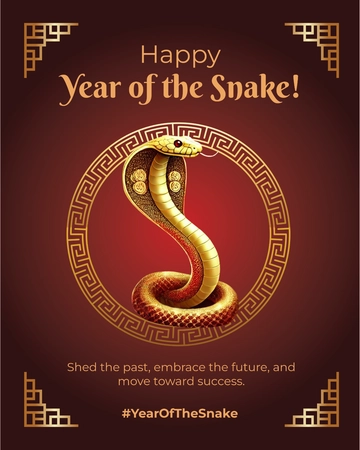 Free Snake Year Instagram Post Template to Edit Online
