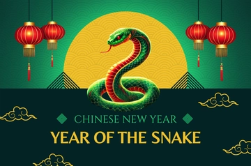 Free Snake Year Banner Template to Edit Online