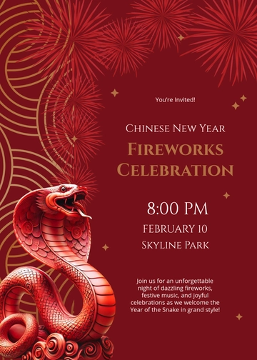 Free Snake Year Invitation Template to Edit Online