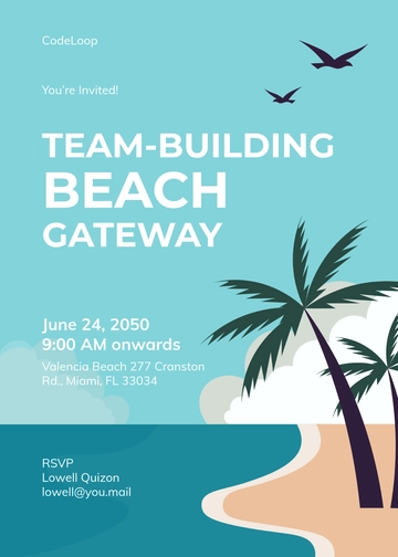 Free Professional Beach Event Invitation Template to Edit Online