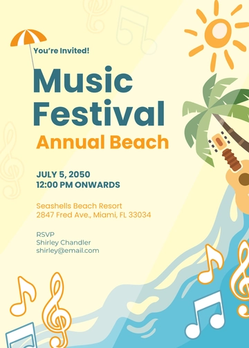 Free Sunshine Beach Invitation Template to Edit Online