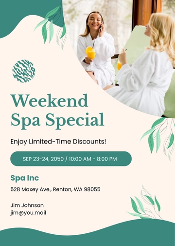 Free Customizable Spa Invitation Template to Edit Online