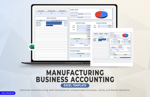 Manufacturing Business Accounting Excel Template