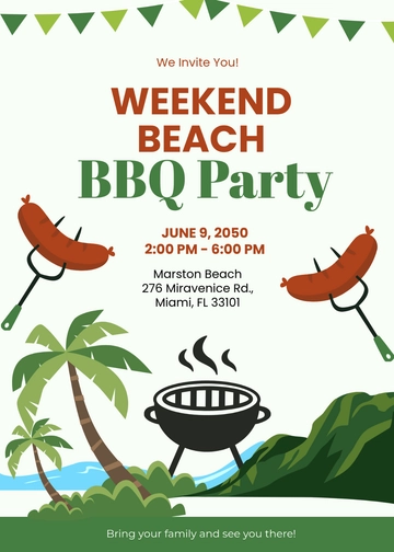 Free Beach Barbecue Invitation Template to Edit Online