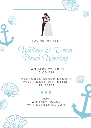 Free Elegant Beach Invitation Template to Edit Online