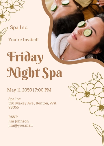 Free DIY Spa Invitation Cards Template to Edit Online