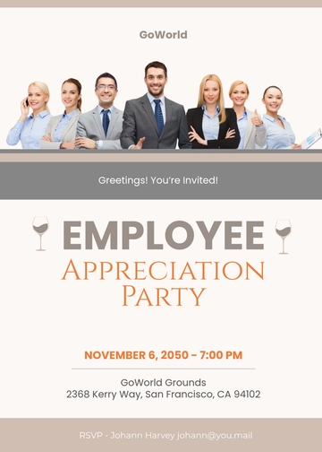 Free Party Appreciation Invitation Template to Edit Online