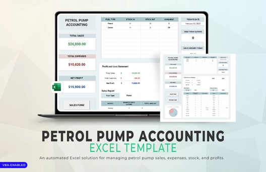 Petrol Pump Accounting Excel Template