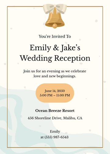 Free Beach Reception Invitation Template to Edit Online