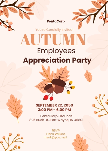 Free Editable Autumn Appreciation Invitation Template to Edit Online