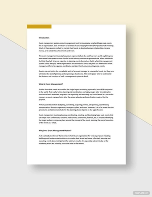 Event Management White Paper Template