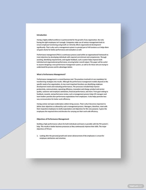 Performance Management White Paper Template