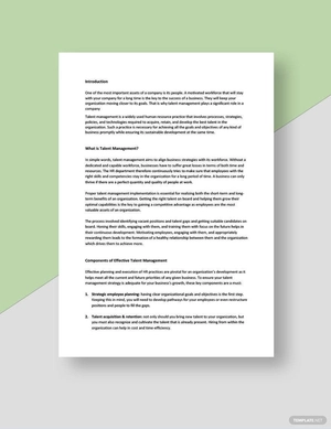 Talent Management White Paper Template
