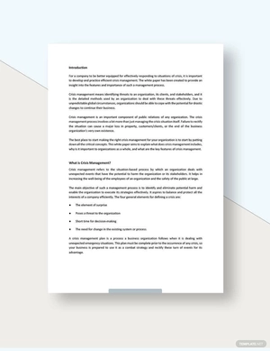 Crisis Management White Paper Template