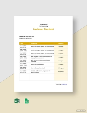 Simple Freelancer Timesheet Template Simple Freelancer Timesheet Template