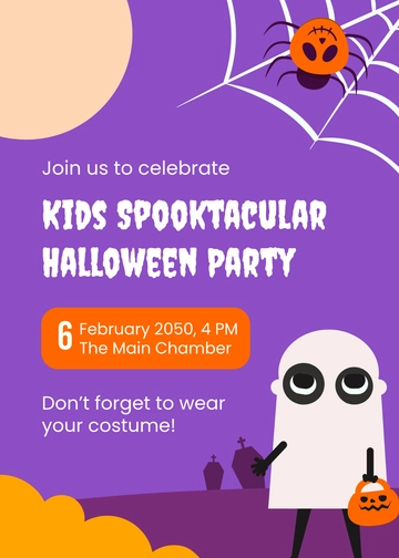Free Halloween Kids Party Invitation Template to Edit Online