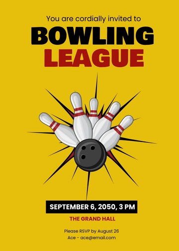 Free Bowling Invitation with RSVP Template to Edit Online
