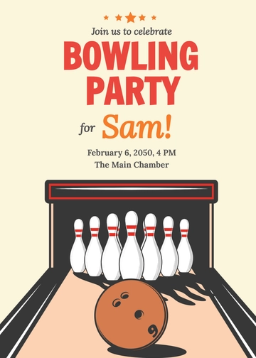 Free Bowling Lanes Invitation Design Template to Edit Online