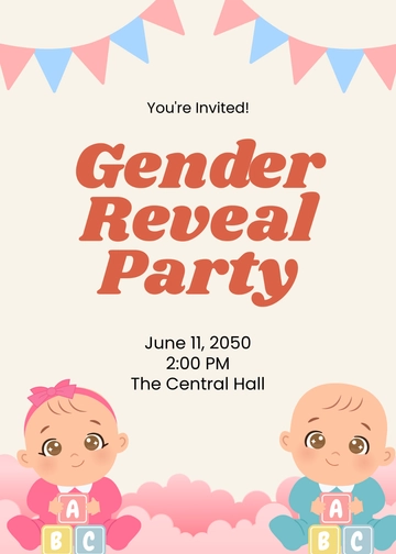 Free Gender Reveal Kids Party Invitation Template to Edit Online