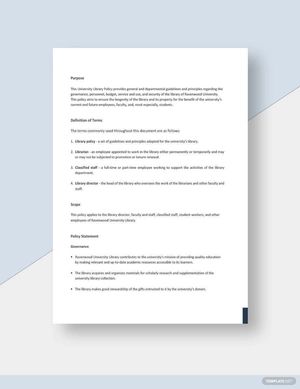 University Library Policy Template