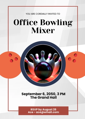 Free Professional Office Bowling Invitation Template to Edit Online