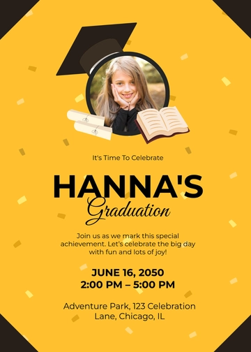 Free Custom Kids Graduation Invitation Template to Edit Online