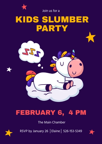 Free Kids Slumber Party Invitation Template to Edit Online