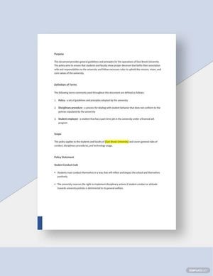 General University Policies & Procedures Template