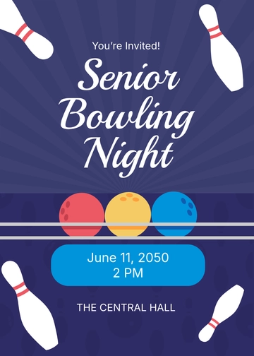 Free DIY Senior Bowling Invitation Template to Edit Online