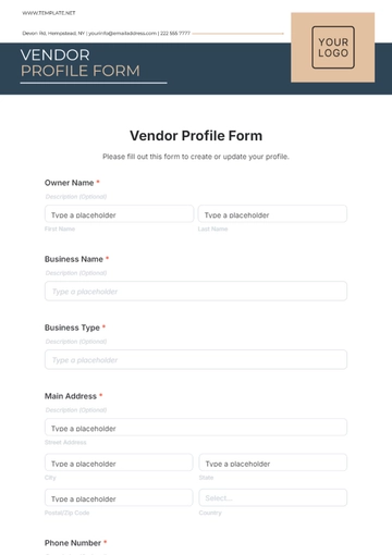 Free Vendor Profile Form Template to Edit Online