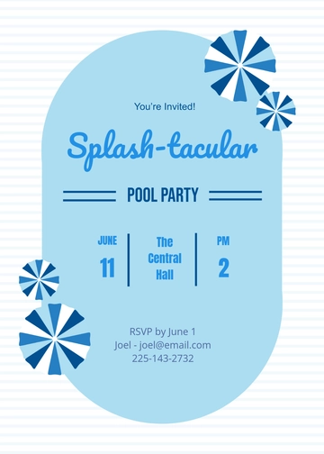 Free Simple Kids Pool Party Invitation Template to Edit Online