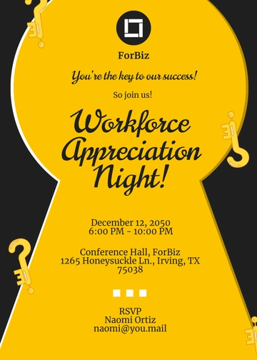 Free Keys to Success Appreciation Invitation Template to Edit Online