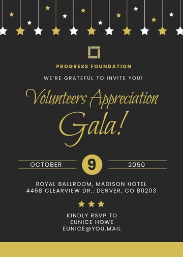 Free Simple Volunteer Appreciation Invitation Template to Edit Online