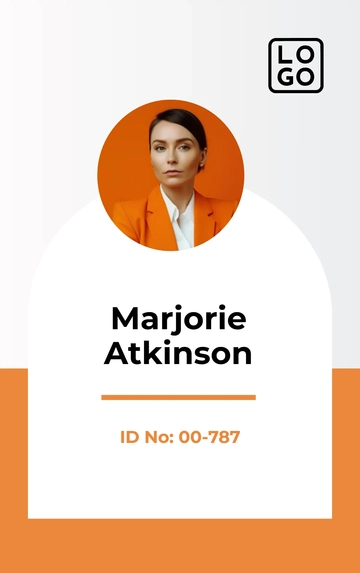 Orange ID Card Template