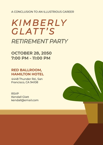 Free Retirement Announcement Party Invitation Template to Edit Online