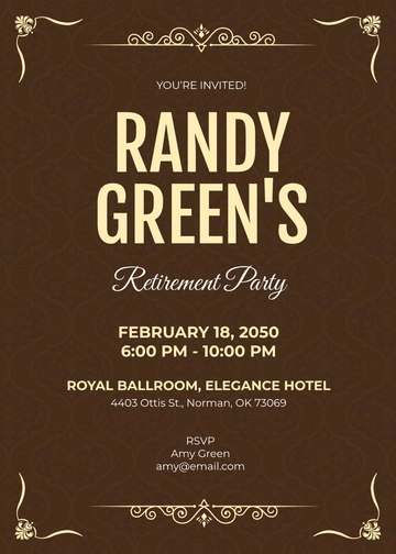 Free Classic Retirement Party Invitation Template to Edit Online