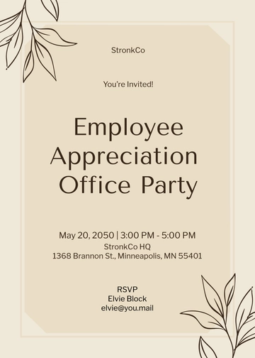 Free Elegant Office Appreciation Invitation Template to Edit Online