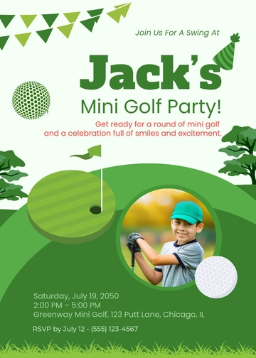 Free Kids Mini Golf Invitation Template to Edit Online
