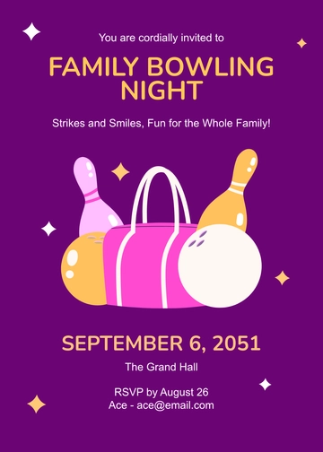 Free Family Bowling Invitation Template to Edit Online