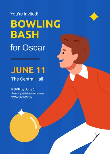 Free Bowling Bash Invitation Template to Edit Online