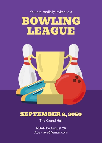 Free Bowling League Invitation Template to Edit Online