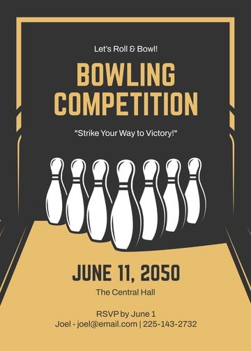 Free Amazing Bowling Invitation Template to Edit Online