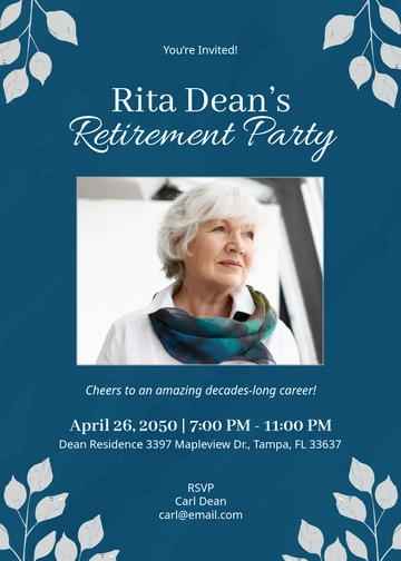 Free Work Retirement Party Invitation Template to Edit Online