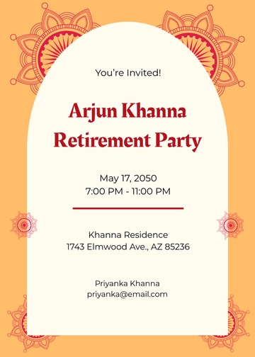 Free Hindi Retirement Party Invitation Template to Edit Online