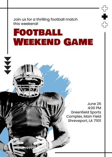 Free Football Weekend Game Invitation Template to Edit Online
