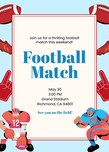 Free Football Match Invitation Template to Edit Online